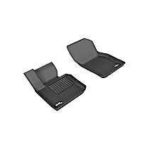 Front Row Molded Floor Liner, enginedesignationname: B38A15M0, FI, Turbocharged, GAS, 2-Door, Hatchback, Black, Made of Rubberized/Thermoplastic, KAGU Series