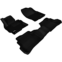 L1MZ03801509 KAGU All-Weather Custom Fit Series Black Floor Mats, Front and Second Row