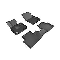 Front and Second Row Molded Floor Liner, Eng. VIN: 7, FI, Naturally Aspirated, GAS, Black, Made of Rubber, KAGU All-Weather Custom Fit Series