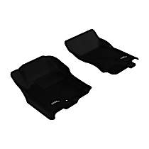 Front Row Molded Floor Liner, enginedesignationname: VK56DE, FI, Naturally Aspirated, GAS, For Vehicles w/Single Hook On Driver Side, Black, Made of Rubber, KAGU All-Weather Custom Fit Series