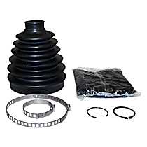CV Boot - Black, Metal, Rubber and Grease, Direct Fit, Kit