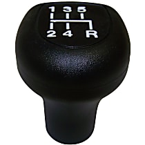53000605 Shift Knob - Black, Leather, Round, Direct Fit, Sold individually
