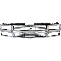 Front Matte Grey Finish w//Material Black Frame Body Grille Grill Replacement No Emblem 400-15466 GM1200449 21992586 CarPartsDepot