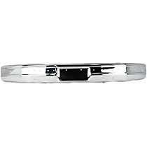 Front Bumper, Chrome, With Impact Strip Holes, Without Mounting Brackets