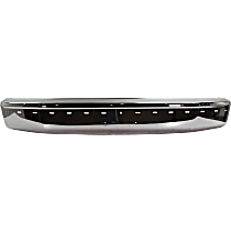 Front Bumper, Chrome, With Molding Holes, With Impact Strip Holes, Without Mounting Brackets