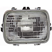 Driver or Passenger Side Headlight, With bulb(s), Halogen, Clear Lens, Sealed Beam Type, With 7 x 6 Inches