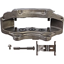 Front, Driver Side Brake Caliper, Naturally Aspirated, All Wheel Drive, Silver Caliper; With Metal Piston, Reman Series