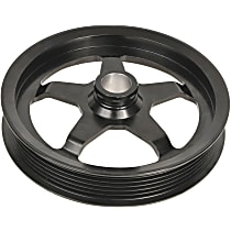 New Series Power Steering Pump Pulley - Black, Steel, Serpentine, Direct Fit, Sold individually