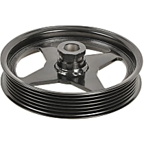 New Series Power Steering Pump Pulley - Black, Steel, Serpentine, Direct Fit, Sold individually