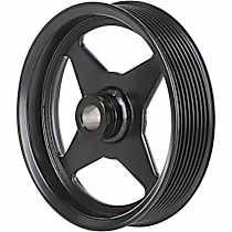 New Series Power Steering Pump Pulley - Black, Steel, Serpentine, Direct Fit, Sold individually