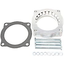 46-31001 Throttle Body Spacer - Clear Anodized, Aluminum, Direct Fit, Sold individually