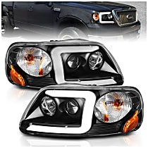 111503 Driver and Passenger Side LED Headlight, With bulb(s), Clear Lens, Black Interior, Projector Series