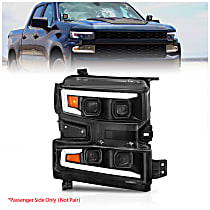 111566-R Passenger Side LED Headlight, With bulb(s), Clear Lens, Black Interior