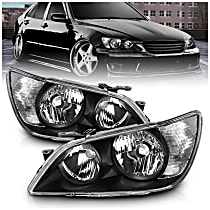 Driver and Passenger Side Halogen Headlight, With bulb(s), Bulbs Are Not Included; Fits Models With Factory Hid Bulbs Only, Clear Lens, Black Interior, Crystal Series