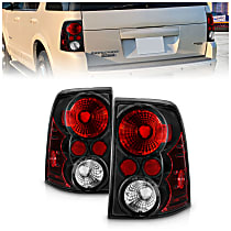 Driver and Passenger Side Halogen Tail Light, Without bulb(s), Clear Lens, Black Interior, Euro Series