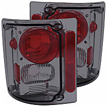 211153 Driver and Passenger Side Halogen Tail Light, Without bulb(s), Smoked Lens, Chrome Interior, Euro Series