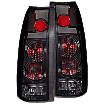Driver and Passenger Side Halogen Tail Light, With bulb(s), G2, Dark Smoked Lens, Black Interior, Euro Series