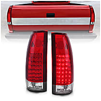 Driver and Passenger Side Tail Light, With bulb(s), Led; G2, Red & Clear Lens, Chrome Interior, LED Series