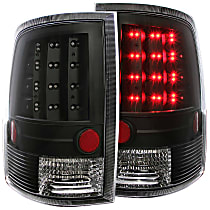 Driver and Passenger Side Tail Light, With bulb(s), Led; Does Not Fit 2009 2500/3500 And Stock Led Taillights Models; For Vehicles With 7440 Reverse Bulb / Not For 921 Reverse Bulb, Clear Lens, Black Interior, LED Series