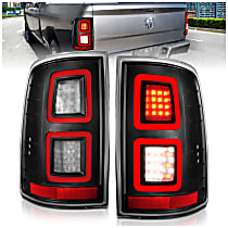 Driver and Passenger Side LED Tail Light, With bulb(s), Clear Lens, Black Interior, LED Series