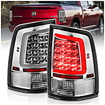 Driver and Passenger Side Tail Light, With bulb(s), Led; With Plank Style Design; For Vehicles With 7440 Reverse Bulb / Not For 921 Reverse Bulb, Clear Lens, Chrome Interior, LED Series