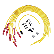 Spark Plug Wire, 8.8mm, Spiral Suppression Wire, With Vari-Angle Boot With Male Tower Distributor Cap, Yellow, Set of 8, 8.8 mm Series - 