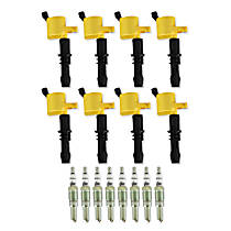 Ignition Upgrade Kit- 2004-2008 Ford 4.6L/5.4L/6.8L 3-valve, yellow 8-pack