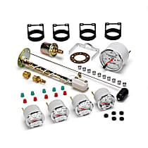 1300-00408 Gauge Kit, 5 Pc. 3 1/8in. & 2 1/16in. Mech. Speedo. Chevrolet Heritage Bowtie