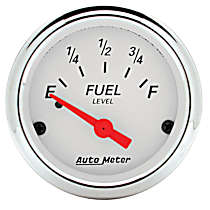 1315 Arctic White Series Gauge, Fuel Level, 2 1/16in. 0olme To 90, Electric