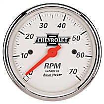 1398-00408 Chevrolet Heritage Bowtie Gauge, Tachometer, 3 1/8in. 7K Rpm, In-Dash.
