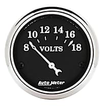 1791 Old Tyme Black Series Gauge, Voltmeter, 2 1/16in. 18V, Electric