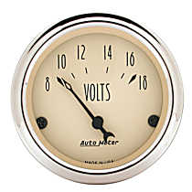 1891 Antique Beige Series Gauge, Voltmeter, 2 1/16in. 18V, Electric
