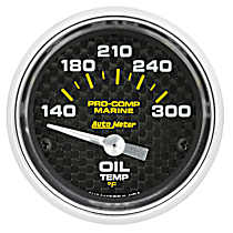 200764-40 Marine Carbon Fiber Gauge, Oil Temp, 2 1/16in. 140-300f, Electric.