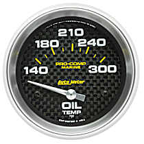 200765-40 Marine Carbon Fiber Gauge, Oil Temp, 2 5/8in. 140-300f, Electric.