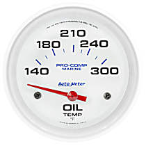 200765 Marine White Gauge, Oil Temp, 2 5/8in. 140-300f, Electric.