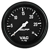 2317 Autogage Series Gauge, Vacuum, 2 5/8in. 30Inhg, Mechanical, Black.