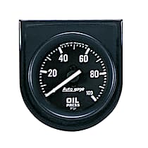 2332 Autogage Series Gauge Console, Oil Press, 2in. 100Psi, Blk Dial, Blk Bezel.