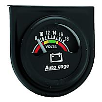 2356 Autogage Series Gauge Console, Voltmeter, 1.5in. 18V, Blk Dial, Blk Bezel.