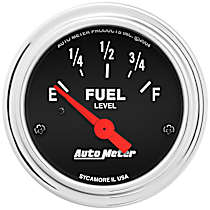 2514 Traditional Chrome Series Gauge, Fuel Level, 2 1/16in. 0olme To 90olmf, Electric