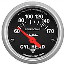 3336-M Sport-Comp Series Gauge, Cylinder Head Temp, 2 1/16in. 60-170c, Electric.