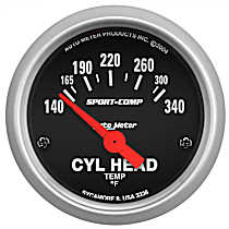 3336 Sport-Comp Series Gauge, Cylinder Head Temp, 2 1/16in. 140-340f, Electric.