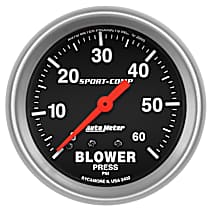 3402 Sport-Comp Series Gauge, Blower Press, 2 5/8in. 60Psi, Mechanical.