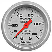 4312 Ultra-Lite Series Gauge, Fuel Pressure, 2 1/16in. 100Psi, Mechanical.