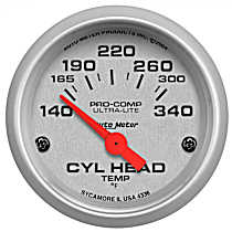 4336 Ultra-Lite Series Gauge, Cylinder Head Temp, 2 1/16in. 140-340f, Electric.