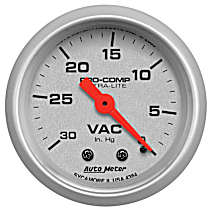 4384 Ultra-Lite Series Gauge, Vacuum, 2 1/16in. 30Inhg, Mechanical.