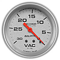 4484 Ultra-Lite Series Gauge, Vacuum, 2 5/8in. 30Inhg, Mechanical.