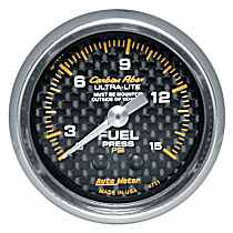 4711 Carbon Fiber Series Gauge, Fuel Pressure, 2 1/16in. 0-15Psi, Mechanical.
