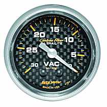 4784 Carbon Fiber Series Gauge, Vacuum, 2 1/16in. 30Inhg, Mechanical.