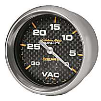 4884 Carbon Fiber Series Gauge, Vacuum, 2 5/8in. 30Inhg, Mechanical.