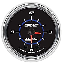 6185 Cobalt Series Gauge, Clock, 2 1/16in. 12Hr, Analog.